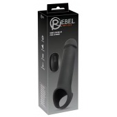 Черная вибронасадка для пениса с хомутом для мошонки и пультом ДУ Remote Controlled Penis Extension - Orion - в Калуге купить с доставкой