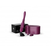 Фиолетовая секс-машина с функцией нагрева, насадками и присоской Sesh - Zalo - купить с доставкой в Калуге