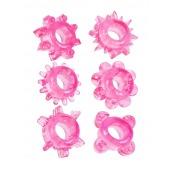 Набор из 6 розовых эрекционных колец с различным рельефом - Erowoman-Eroman - в Калуге купить с доставкой