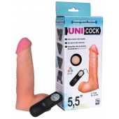 Фаллическая насадка Харнесс UNICOCK 5,5  с вибрацией - 17 см. - LOVETOY (А-Полимер) - купить с доставкой в Калуге