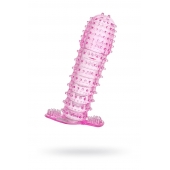 Гелевая розовая насадка с шипами - 12 см. - Toyfa Basic - в Калуге купить с доставкой