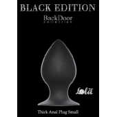 Чёрная анальная пробка Thick Anal Plug Small - 7,8 см. - Lola Games