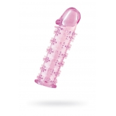 Гелевая розовая насадка на фаллос с шипами - 12 см. - Toyfa Basic - в Калуге купить с доставкой