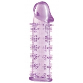 Гелевая фиолетовая насадка на фаллос с шипами - 12 см. - Toyfa Basic - в Калуге купить с доставкой