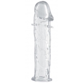 Гладкая прозрачная насадка с усиками под головкой - 12,5 см. - Toyfa Basic - в Калуге купить с доставкой