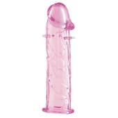 Гладкая розовая насадка с усиками под головкой - 12,5 см. - Toyfa Basic - в Калуге купить с доставкой