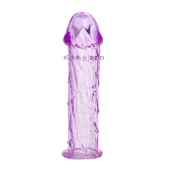 Гладкая фиолетовая насадка с усиками под головкой - 12,5 см. - Toyfa Basic - в Калуге купить с доставкой