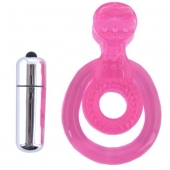 Розовая вибронасадка со стимулятор клитора   Язычок - Toyfa Basic - в Калуге купить с доставкой