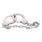 Наручники из металла с длинной цепочкой CHROME HANDCUFFS METAL HANDCUFFS W. KEY - NMC - купить с доставкой в Калуге