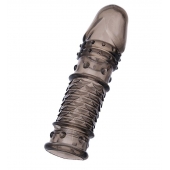 Дымчатая закрытая насадка ToyFa XLover с чешуйками и пупырышками - 13,5 см. - ToyFa - в Калуге купить с доставкой