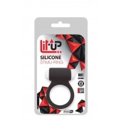 Чёрное эрекционное виброкольцо LIT-UP SILICONE STIMU RING 3 BLACK - Dream Toys - в Калуге купить с доставкой
