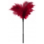 Пластиковая метелочка с красными пёрышками Small Feather Tickler - 32 см. - Blush Novelties - купить с доставкой в Калуге