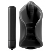 Чёрный мастурбатор Vibrating Silicone Stimulator с вибрацией - Pipedream - в Калуге купить с доставкой