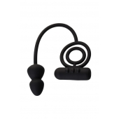 Чёрное эрекционное кольцо с вибропулькой и анальным хвостом - Erotist Adult Toys - в Калуге купить с доставкой
