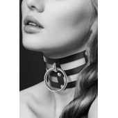 Чёрный тройной чокер с большим кольцом - Bijoux Pour Toi - купить с доставкой в Калуге