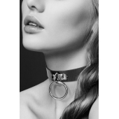 Узенький ошейник из полиуретана с кольцом - Bijoux Pour Toi - купить с доставкой в Калуге