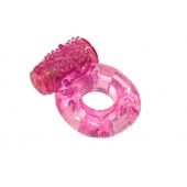 Розовое эрекционное кольцо с вибрацией Rings Axle-pin - Lola Games - в Калуге купить с доставкой