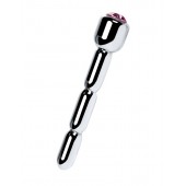 Серебристый уретральный плаг со стразом - 7 см. - ToyFa - купить с доставкой в Калуге