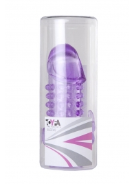 Закрытая фиолетовая насадка с 2 отростками - 13 см. - Toyfa Basic - в Калуге купить с доставкой