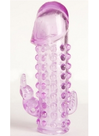 Закрытая фиолетовая насадка с 2 отростками - 13 см. - Toyfa Basic - в Калуге купить с доставкой