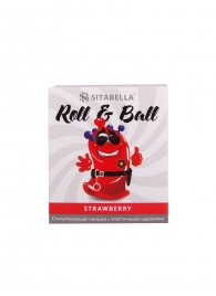 Стимулирующий презерватив-насадка Roll   Ball Strawberry - Sitabella - купить с доставкой в Калуге