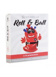 Стимулирующий презерватив-насадка Roll   Ball Strawberry - Sitabella - купить с доставкой в Калуге