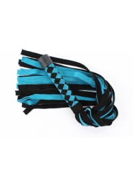 Черно-голубая замшевая плеть с ромбами на ручке - 58 см. - БДСМ Арсенал - купить с доставкой в Калуге