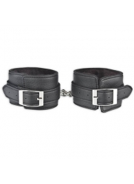 Черные фиксаторы для ног на цепи с мехом внутри - Lux Fetish - купить с доставкой в Калуге