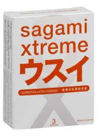 Ультратонкие презервативы Sagami Xtreme SUPERTHIN - 3 шт. - Sagami - купить с доставкой в Калуге