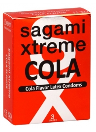 Ароматизированные презервативы Sagami Xtreme COLA - 3 шт. - Sagami - купить с доставкой в Калуге