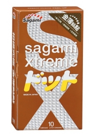 Презервативы Sagami Xtreme FEEL UP с точечной текстурой и линиями прилегания - 10 шт. - Sagami - купить с доставкой в Калуге