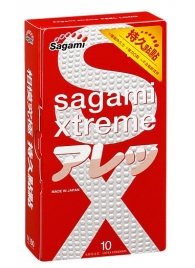 Утолщенные презервативы Sagami Xtreme Feel Long с точками - 10 шт. - Sagami - купить с доставкой в Калуге