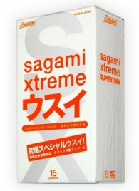 Ультратонкие презервативы Sagami Xtreme SUPERTHIN - 15 шт. - Sagami - купить с доставкой в Калуге