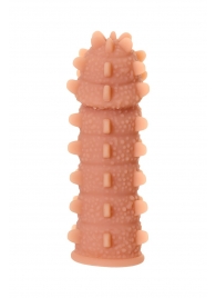 Телесная реалистичная насадка KOKOS Extreme Sleeve 04 с дополнительной стимуляцией - 12,7 см. - KOKOS - в Калуге купить с доставкой