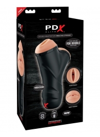 Мастурбатор в колбе с двумя тоннелями Double Penetration Vibrating Stroker - Pipedream - в Калуге купить с доставкой