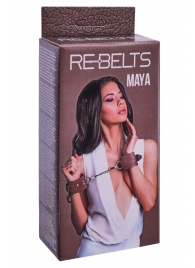 Коричневые кожаные наручники Maya - Rebelts - купить с доставкой в Калуге