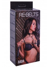 Черный поводок и чокер с кольцом Rada - Rebelts - купить с доставкой в Калуге