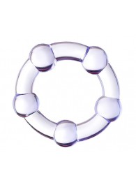 Фиолетовое эрекционное кольцо на пенис с бусинами - Штучки-дрючки - в Калуге купить с доставкой