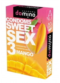 Презервативы для орального секса DOMINO Sweet Sex с ароматом манго - 3 шт. - Domino - купить с доставкой в Калуге