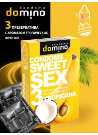 Презервативы для орального секса DOMINO Sweet Sex с ароматом тропических фруктов - 3 шт. - Domino - купить с доставкой в Калуге
