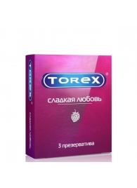 Презервативы Torex  Сладкая любовь  с ароматом клубники - 3 шт. - Torex - купить с доставкой в Калуге