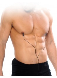 Черные электрические зажимы для сосков Shock Therapy Nipple Clamps - Pipedream - купить с доставкой в Калуге