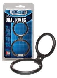 Чёрное двойное эрекционное кольцо Dual Rings Black - Dream Toys - в Калуге купить с доставкой