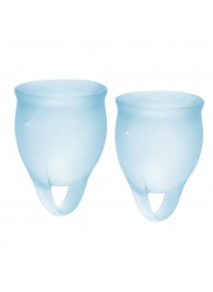 Набор голубых менструальных чаш Feel confident Menstrual Cup - Satisfyer - купить с доставкой в Калуге