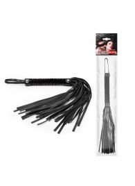 Черная гладкая плеть-флоггер с ручкой - 40 см. - Notabu - купить с доставкой в Калуге