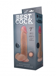 Телесный фаллоимитатор на присоске BEST COCK 7 - 20 см. - LOVETOY (А-Полимер)