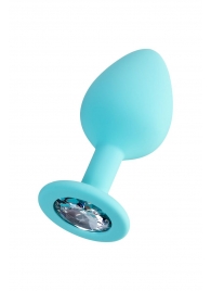 Мятная анальная втулка Brilliant с прозрачным кристаллом - 8 см. - ToyFa - купить с доставкой в Калуге