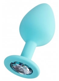 Мятная анальная втулка Brilliant с прозрачным кристаллом - 8 см. - ToyFa - купить с доставкой в Калуге