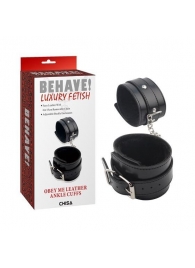 Черные оковы на ноги Obey Me Leather Ankle Cuffs - Chisa - купить с доставкой в Калуге