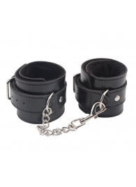 Черные оковы на ноги Obey Me Leather Ankle Cuffs - Chisa - купить с доставкой в Калуге